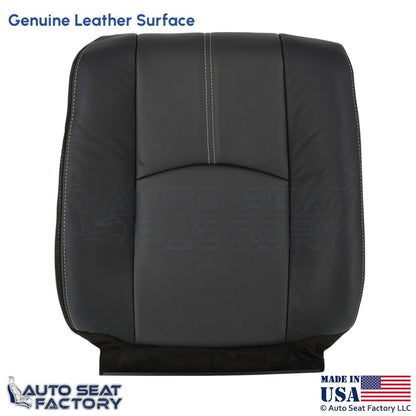 2008-2011 For Mazda Tribute Genuine Leather Driver Top Cover Black w White Stch - OEM-Style Replacement Seat Cover