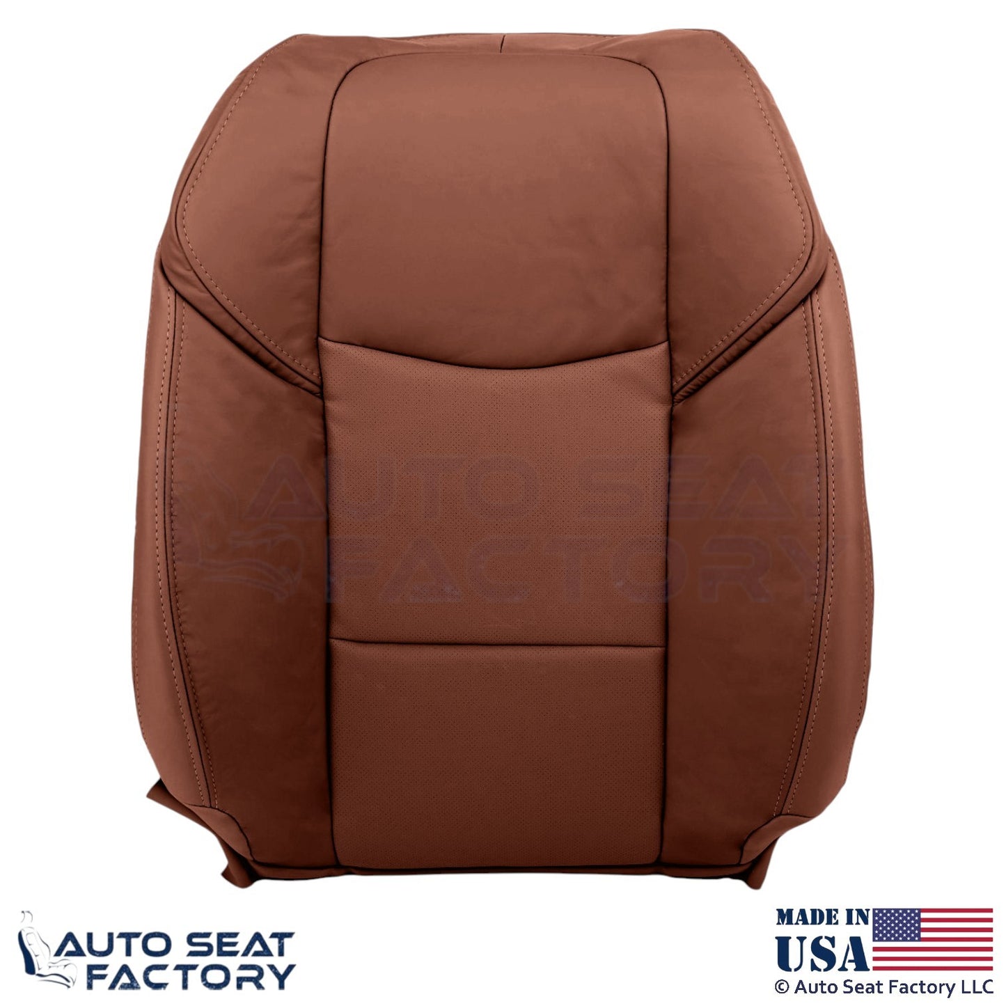 2015-2019 Fits Cadillac ATS Leather Front Top Replacement Seat Covers Brown - OEM-Style Replacement Seat Cover