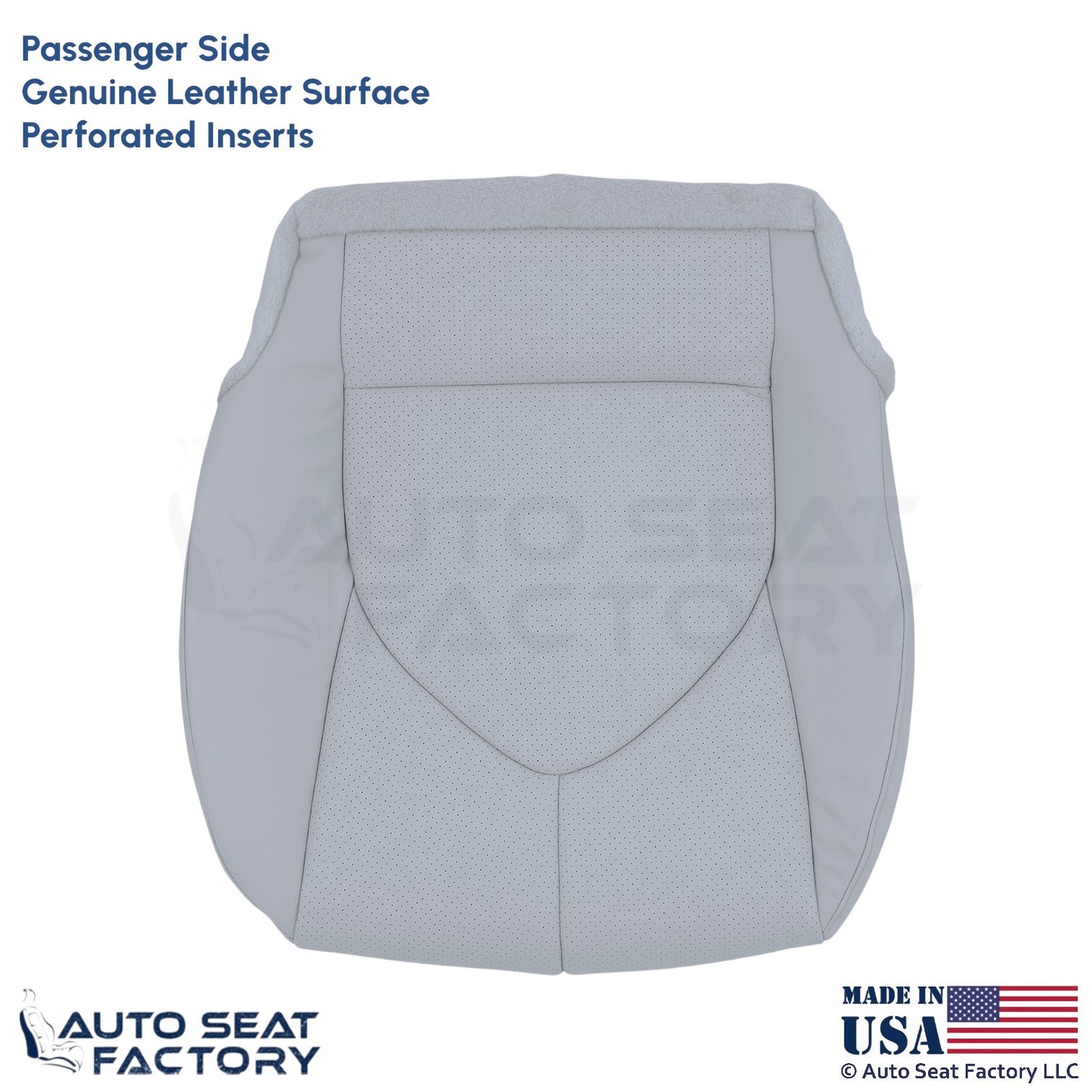 2020-2024 Fits Toyota Highlander Genuine Leather Passenger Bottom Cover Graphite - OEM-Style Replacement Seat Cover