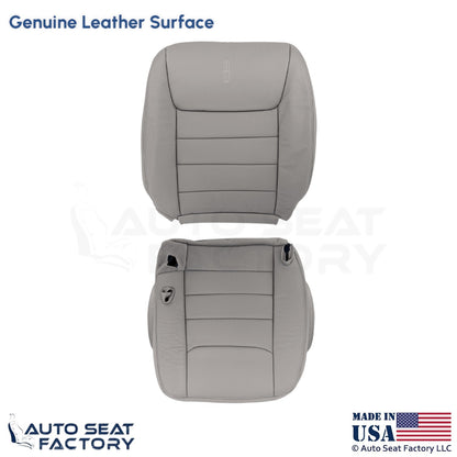 1999-2001 For Lincoln Town Car Genuine Leather Driver Seat Covers Light Graphite - OEM-Style Replacement Seat Cover