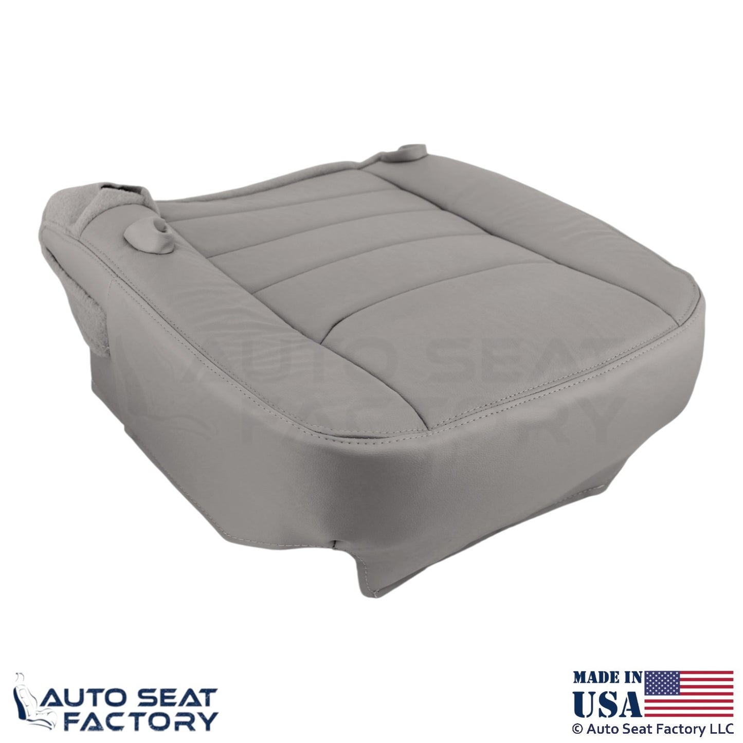 99-01 For Lincoln Town Car Genuine Leather Passenger Bottom Cover Lt. Graphite - OEM-Style Replacement Seat Cover