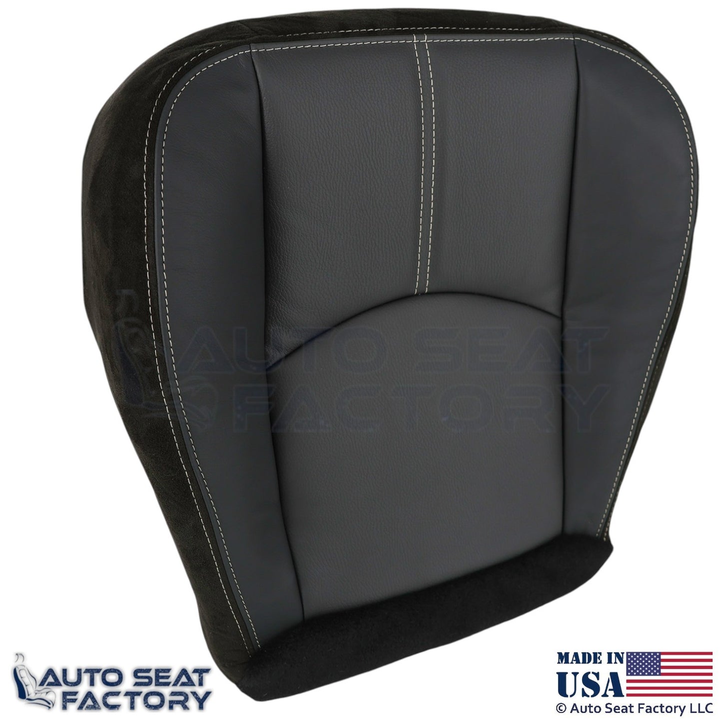 2008-2011 For Mazda Tribute Genuine Leather Passenger Bottom Seat Cover Black - OEM-Style Replacement Seat Cover
