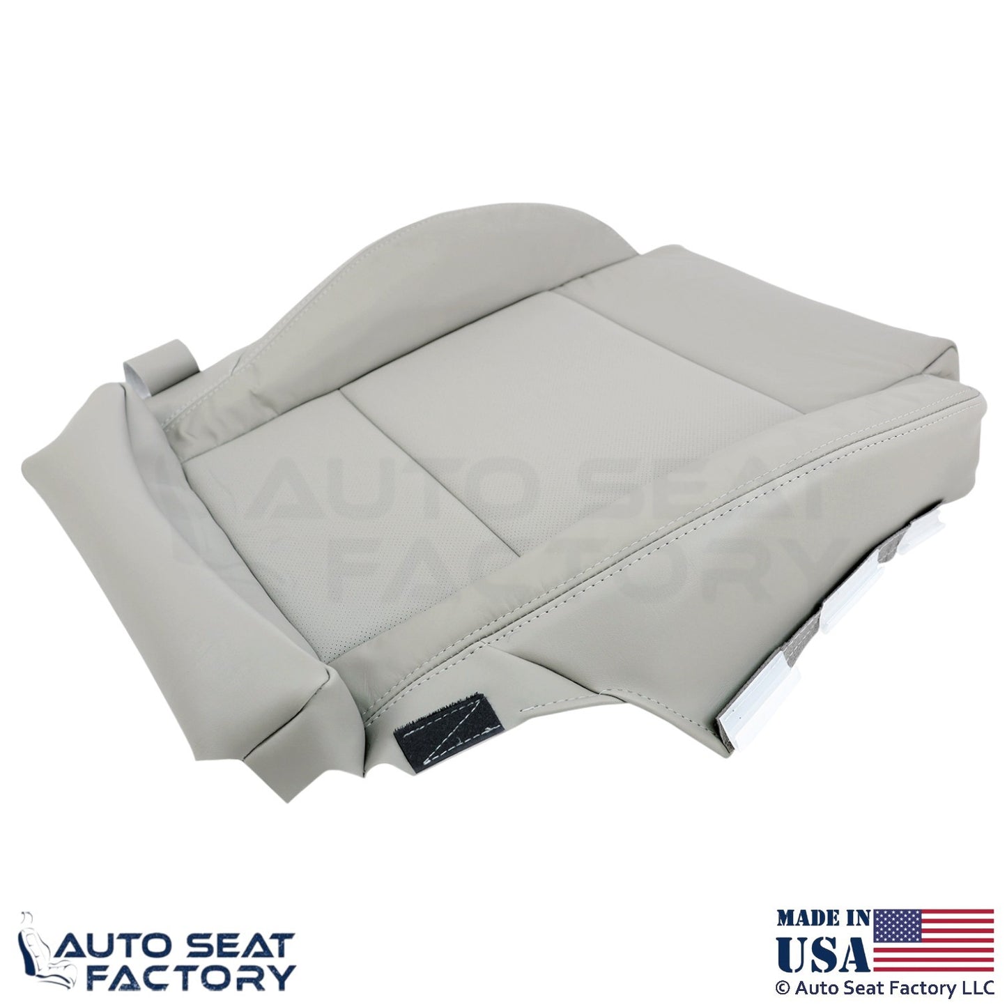 2013-2019 Fits Cadillac ATS Leatherette Front Driver Bottom Cover Light Platinum - OEM-Style Replacement Seat Cover