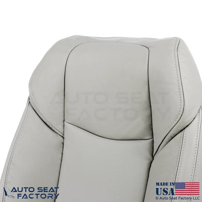 2013-2019 Fits Cadillac ATS Leather Front Driver Top Seat Covers Light Platinum - OEM-Style Replacement Seat Cover