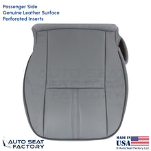 2010-2012 Fits Lincoln MKZ Genuine Leather Perf Passenger Bottom Covers Gray - OEM-Style Replacement Seat Cover