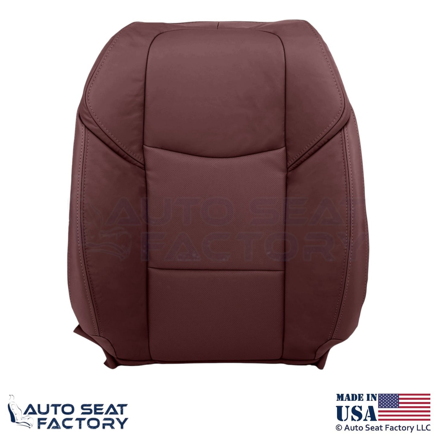 2013-2019 Fits Cadillac ATS Leatherette Front Top Seat Covers Morello Red - OEM-Style Replacement Seat Cover