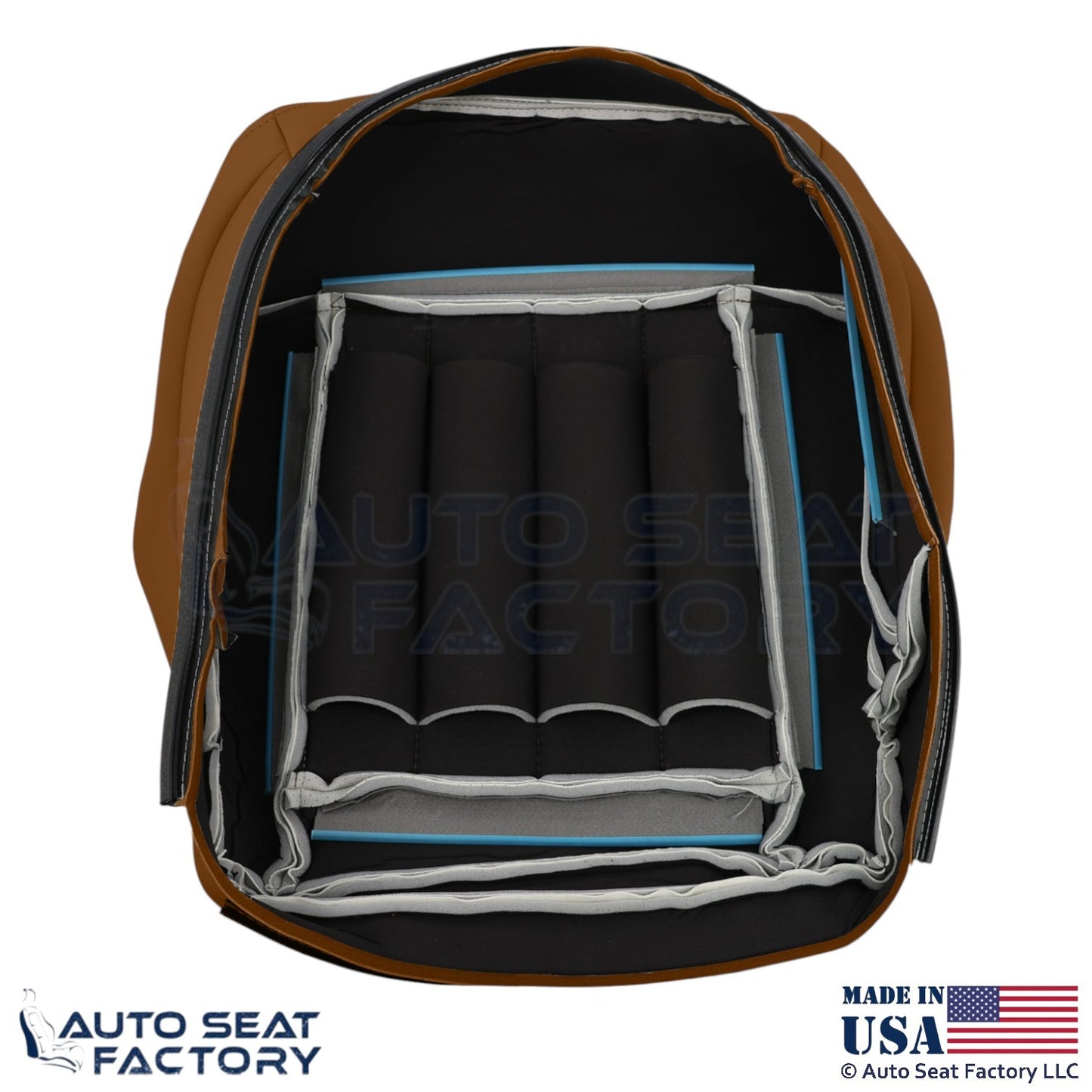 2010-2016 Fits Mercedes Benz E550 Genuine Leather Perf Driver Bottom Cover Beige - OEM-Style Replacement Seat Cover