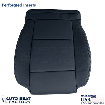 2013-2019 Fits Cadillac ATS Leather Perf Front Driver Bottom Seat Cover Black - OEM-Style Replacement Seat Cover