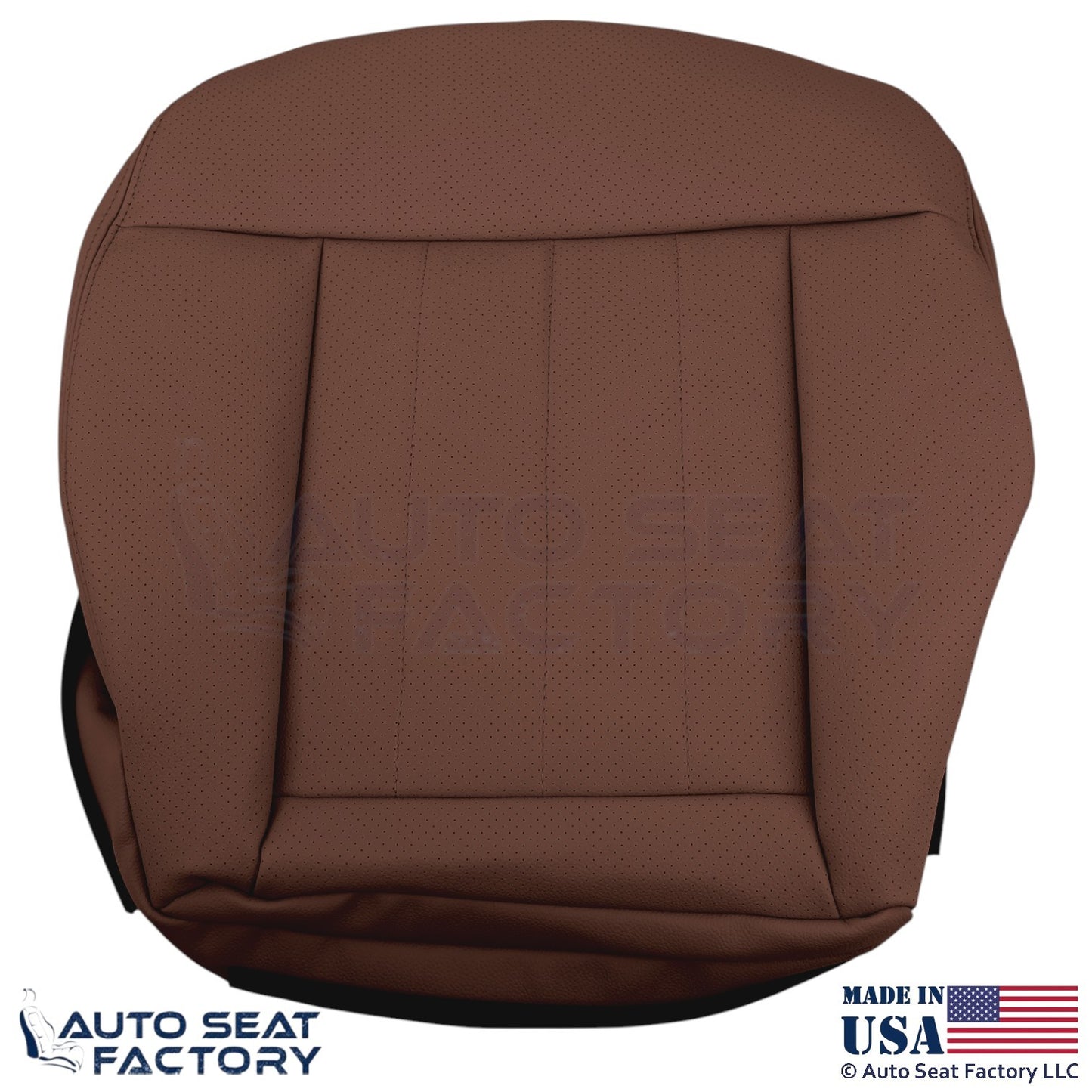 2010-16 For Mercedes Benz E550 Genuine Leather Perf Passenger Bottom Cover Brown - OEM-Style Replacement Seat Cover