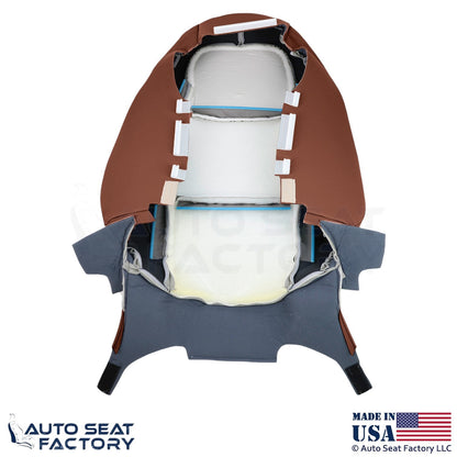 2015-2019 Fits Cadillac ATS Leatherette Perf Front Replacement Seat Covers Brown - OEM-Style Replacement Seat Cover