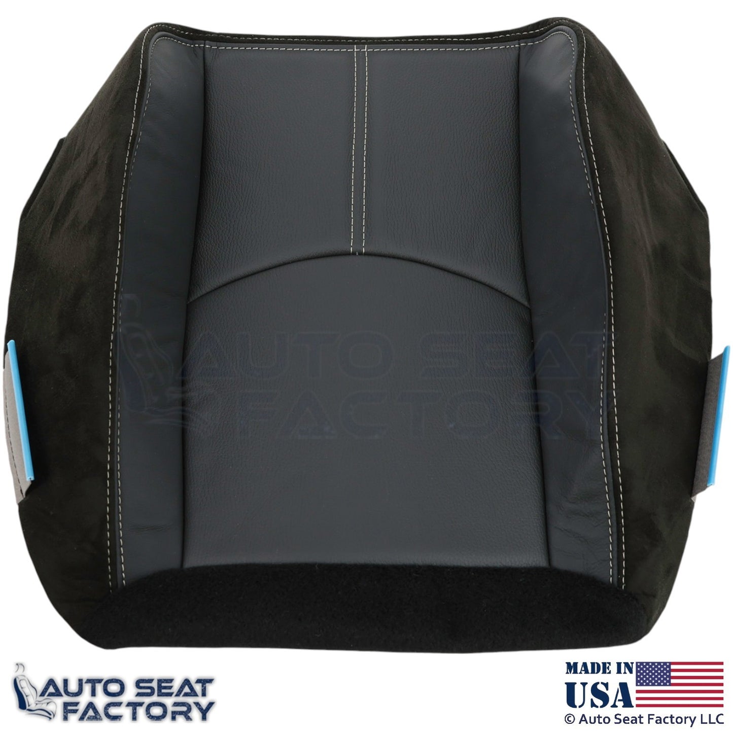 2008-2011 For Mazda Tribute Genuine Leather Passenger Bottom Seat Cover Black - OEM-Style Replacement Seat Cover