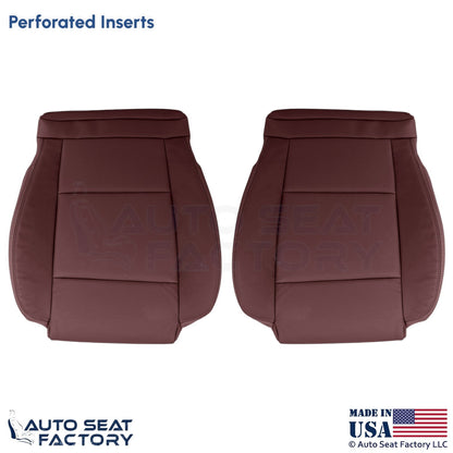 2013-2019 Fits Cadillac ATS Leather Perf Front Bottom Seat Covers Morello Red - OEM-Style Replacement Seat Cover