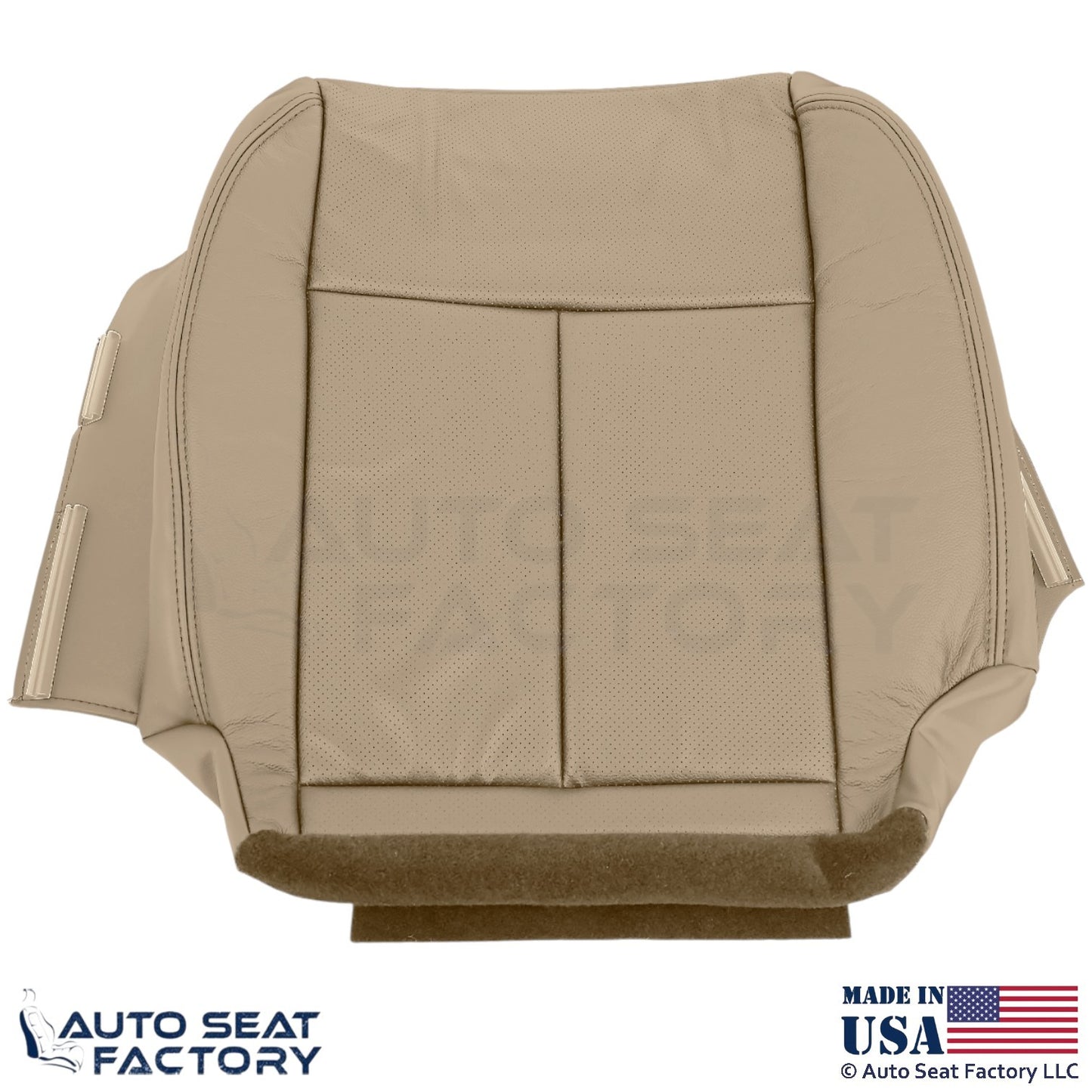 2013-2018 Fits Nissan Altima Sedan Genuine Leather Driver Bottom Cover Beige - OEM-Style Replacement Seat Cover