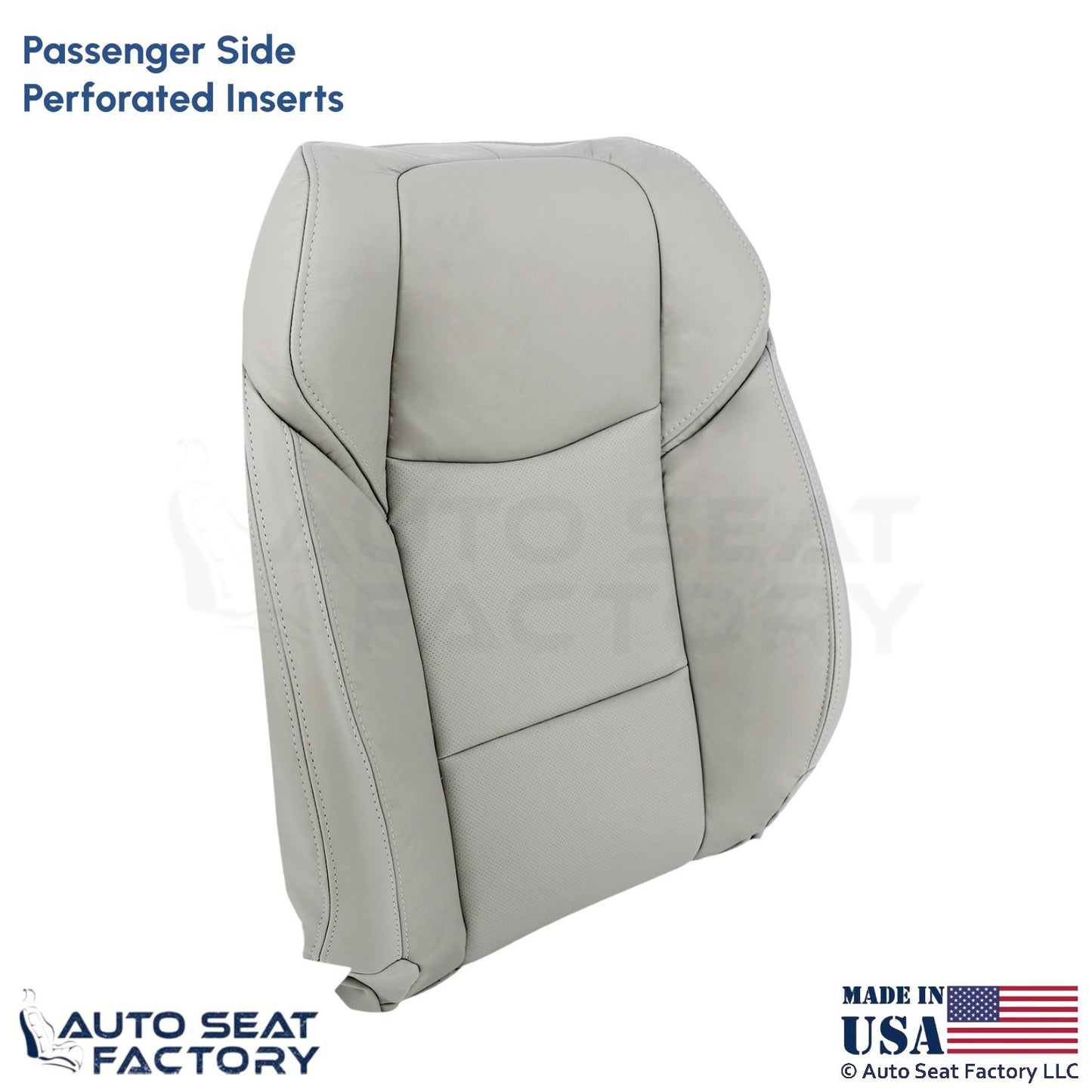 2013-2019 Fits Cadillac ATS Leatherette Front Passenger Top Cover Light Platinum - OEM-Style Replacement Seat Cover