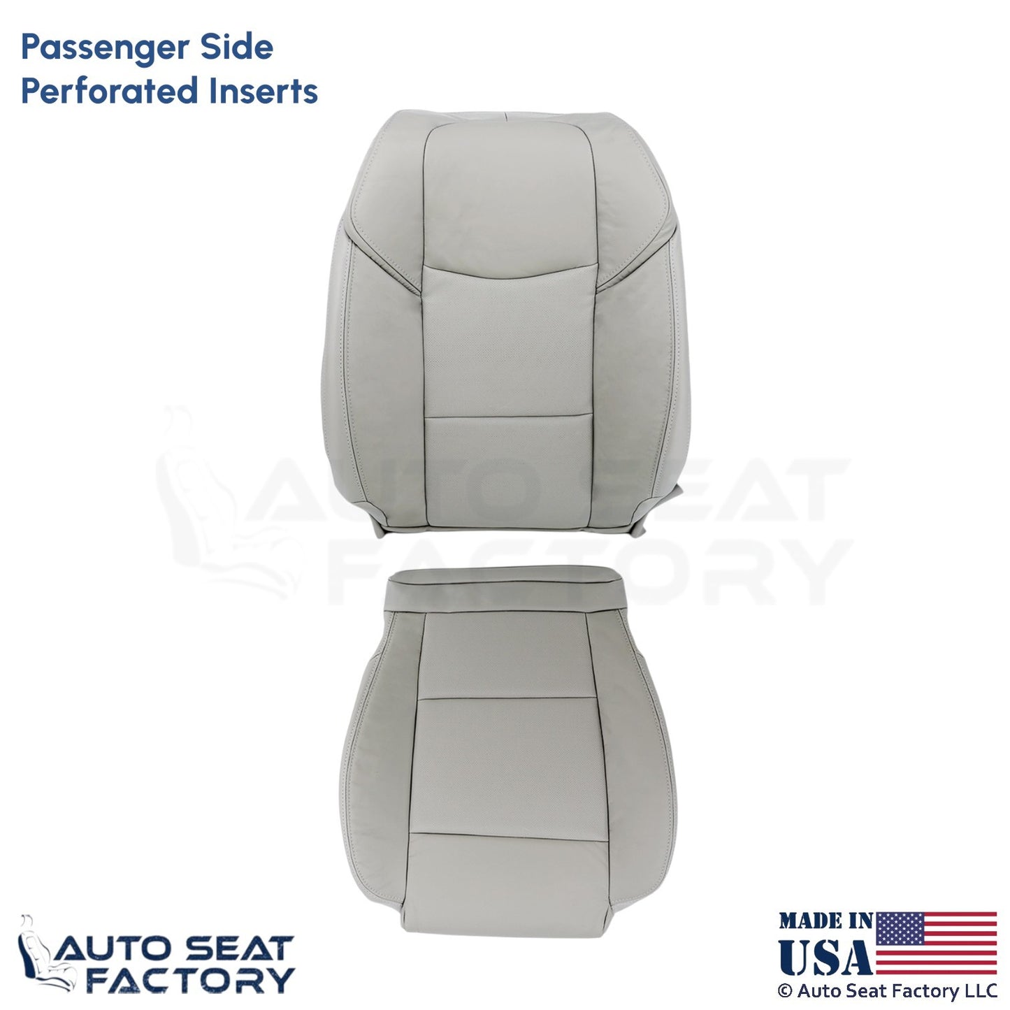 2013-2019 For Cadillac ATS Leatherette Front Passenger Side Cover Light Platinum - OEM-Style Replacement Seat Cover