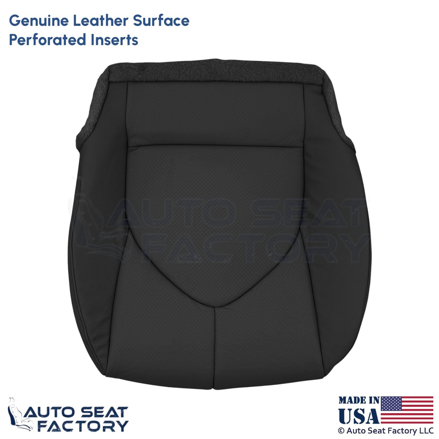 2020-2024 Fits Toyota Highlander Genuine Leather Front Driver Bottom Cover Black - OEM-Style Replacement Seat Cover