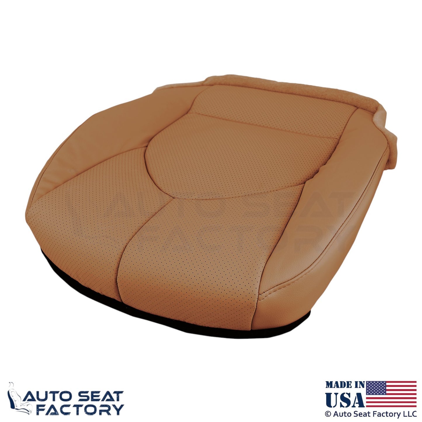 2020-2024 Fits Toyota Highlander Genuine Leather Bottom Covers Glazed Caramel - OEM-Style Replacement Seat Cover