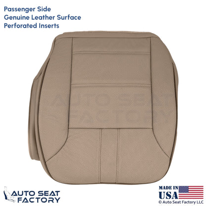 2010-2013 Fits Mercedes Benz R-Class Genuine Leather Passenger Bottom Cover Tan - OEM-Style Replacement Seat Cover