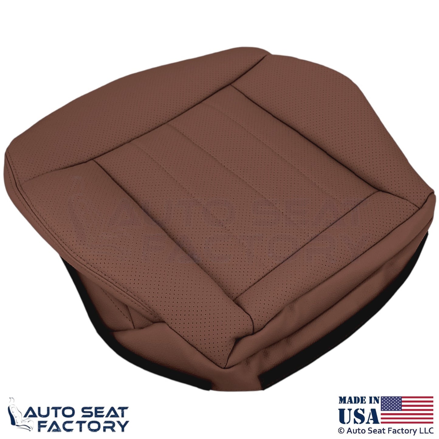 2010-2016 Fits Mercedes Benz E550 Genuine Leather Perf. Bottom Covers Chestnut - OEM-Style Replacement Seat Cover