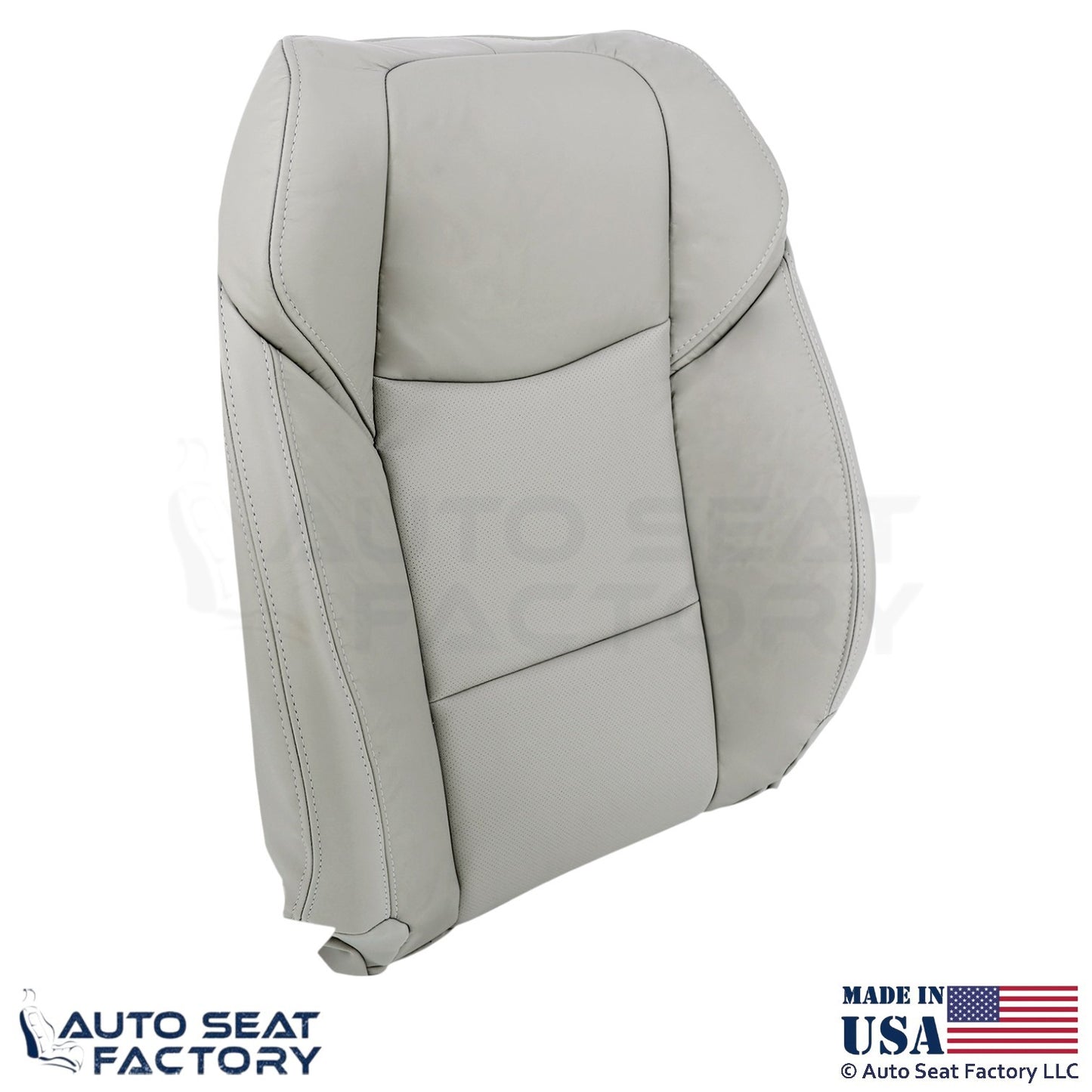 2013-2019 Fits Cadillac ATS Leather Front Top Seat Covers Light Platinum - OEM-Style Replacement Seat Cover