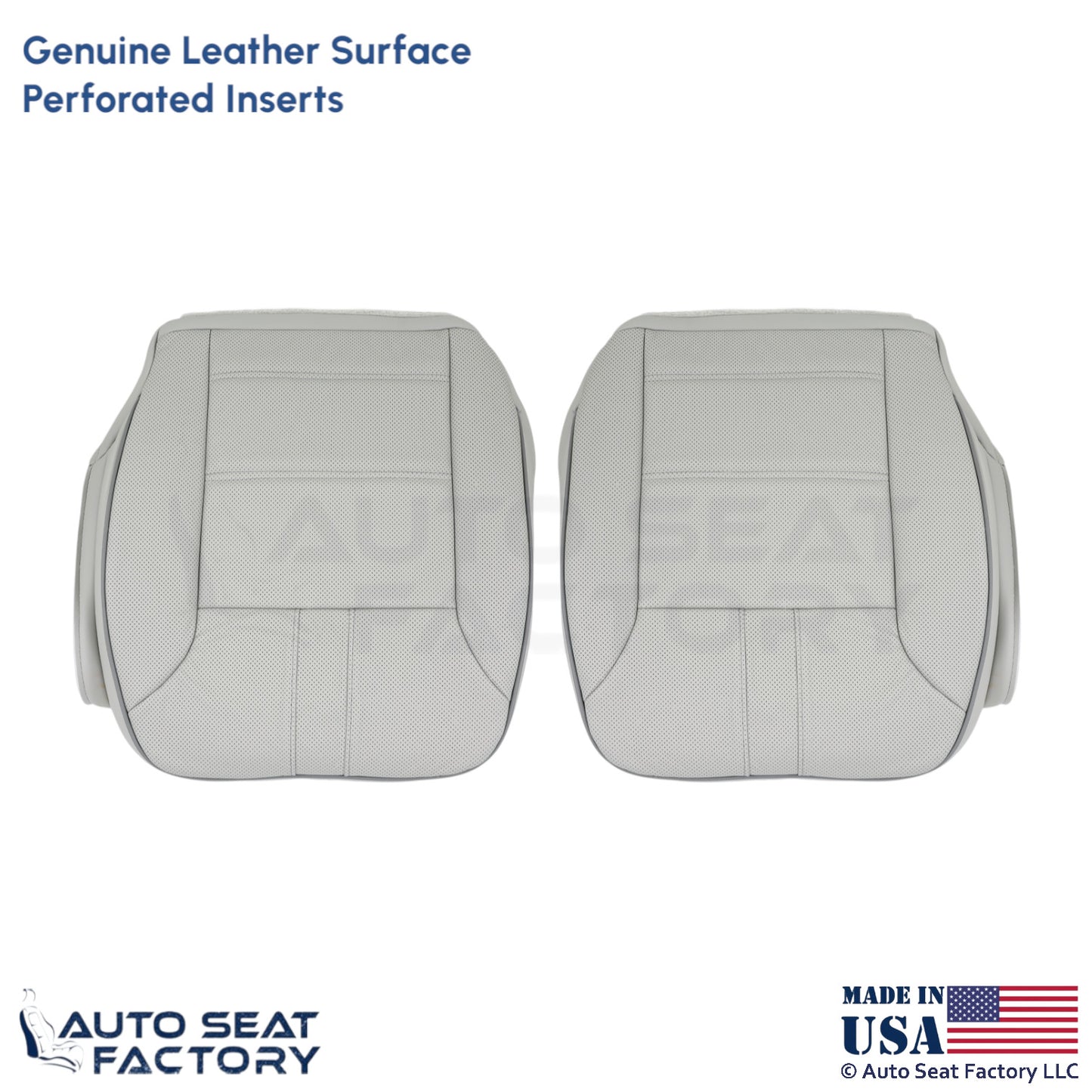 2010-2013 Fits Mercedes Benz R-Class Genuine Leather Front Bottom Covers Gray - OEM-Style Replacement Seat Cover