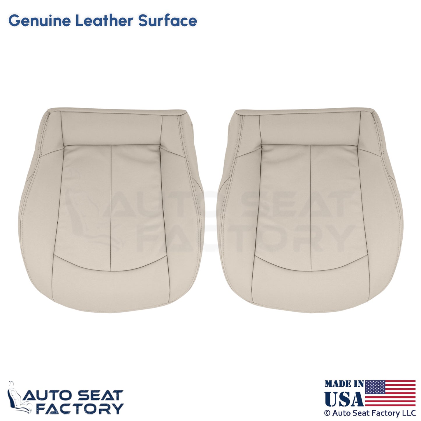 2009 Fits Mercedes Benz CLK350 Genuine Leather Front Bottom Seat Covers Stone - OEM-Style Replacement Seat Cover
