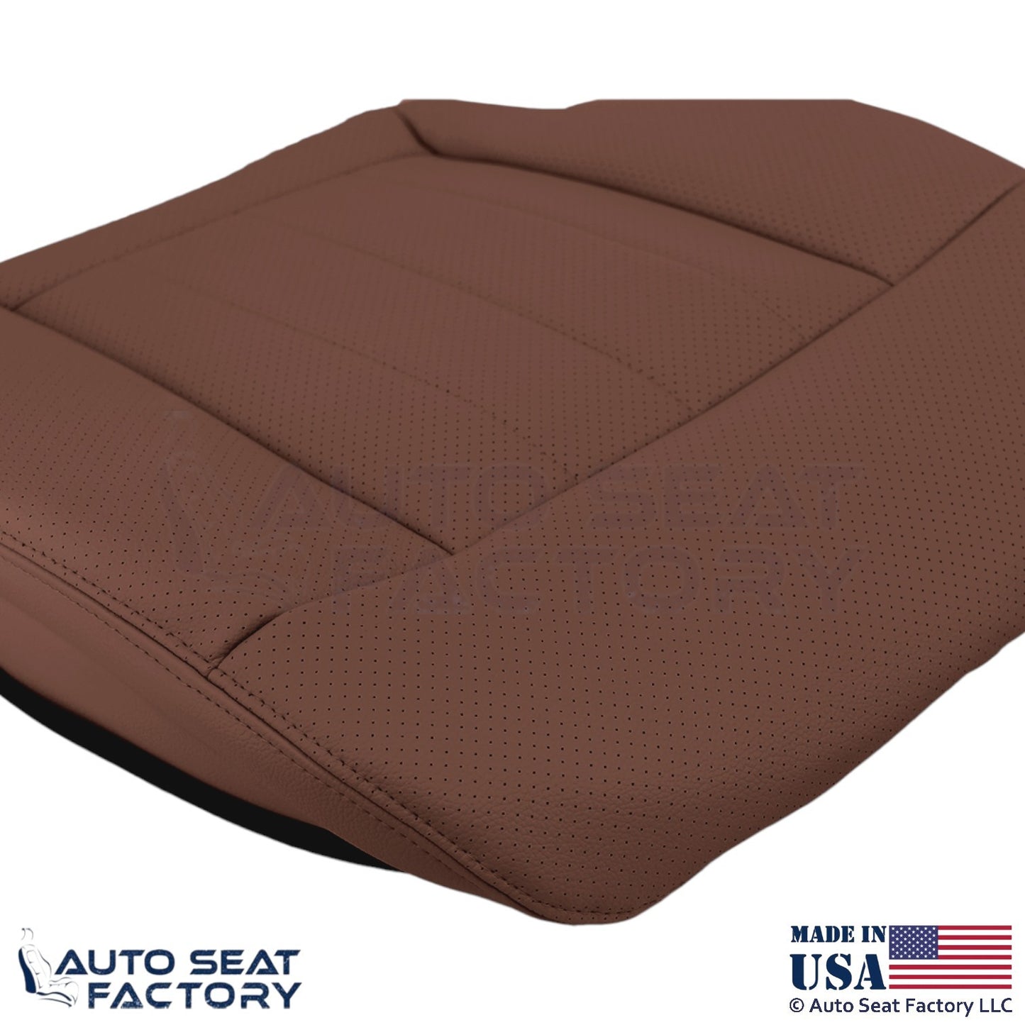 2010-16 For Mercedes Benz E550 Genuine Leather Perf Driver Bottom Cover Chestnut - OEM-Style Replacement Seat Cover