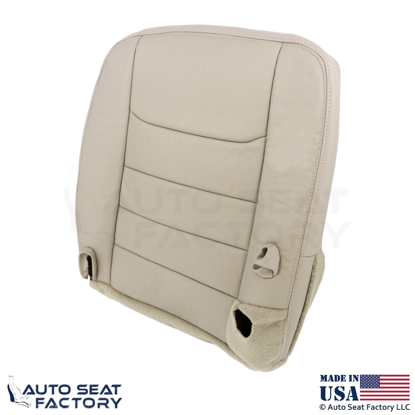 99-01 For Lincoln Town Car Genuine Leather Passenger Bottom Cover Lt. Parchment - OEM-Style Replacement Seat Cover