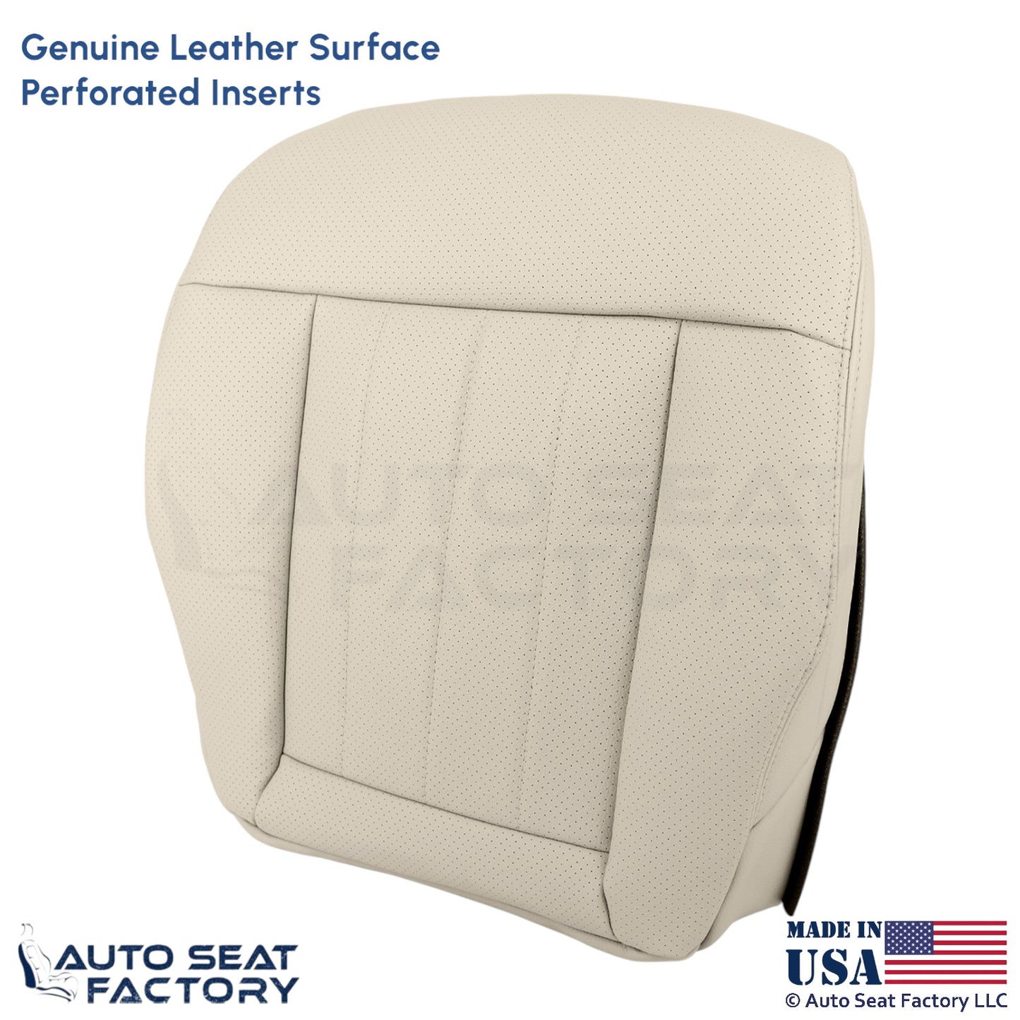 2014-2016 Fits Mercedes Benz E550 Genuine Leather Perf. Driver Bottom Cover Silk - OEM-Style Replacement Seat Cover