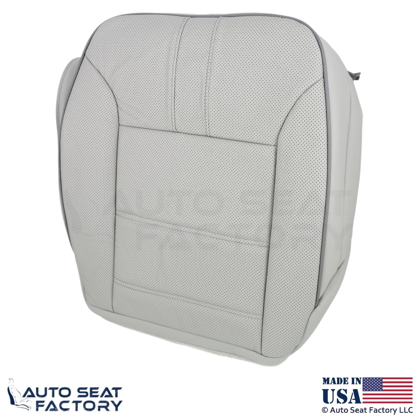 2010-2013 Fits Mercedes Benz R-Class Genuine Leather Driver Bottom Cover Gray - OEM-Style Replacement Seat Cover