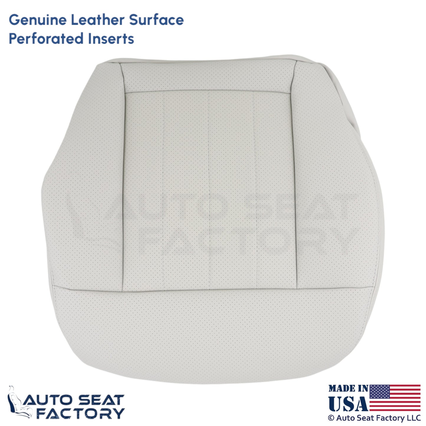 2010-2013 Fits Mercedes Benz E550 Genuine Leather Perf. Driver Bottom Cover Ash - OEM-Style Replacement Seat Cover