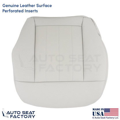 2010-2013 Fits Mercedes Benz E550 Genuine Leather Perf. Driver Bottom Cover Ash - OEM-Style Replacement Seat Cover