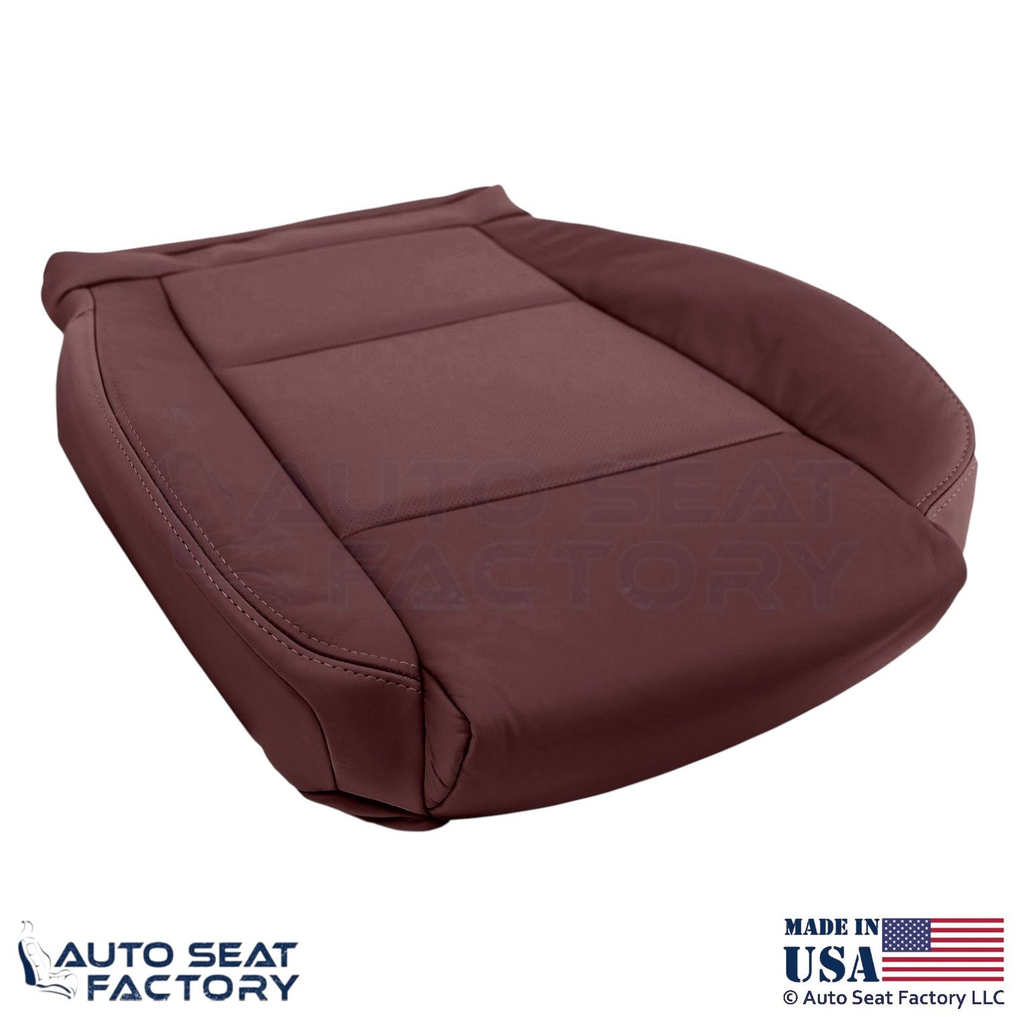 2013-2019 Fits Cadillac ATS Leather Perf Front Seat Covers Morello Red - OEM-Style Replacement Seat Cover