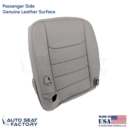 99-01 For Lincoln Town Car Genuine Leather Passenger Bottom Cover Lt. Graphite - OEM-Style Replacement Seat Cover