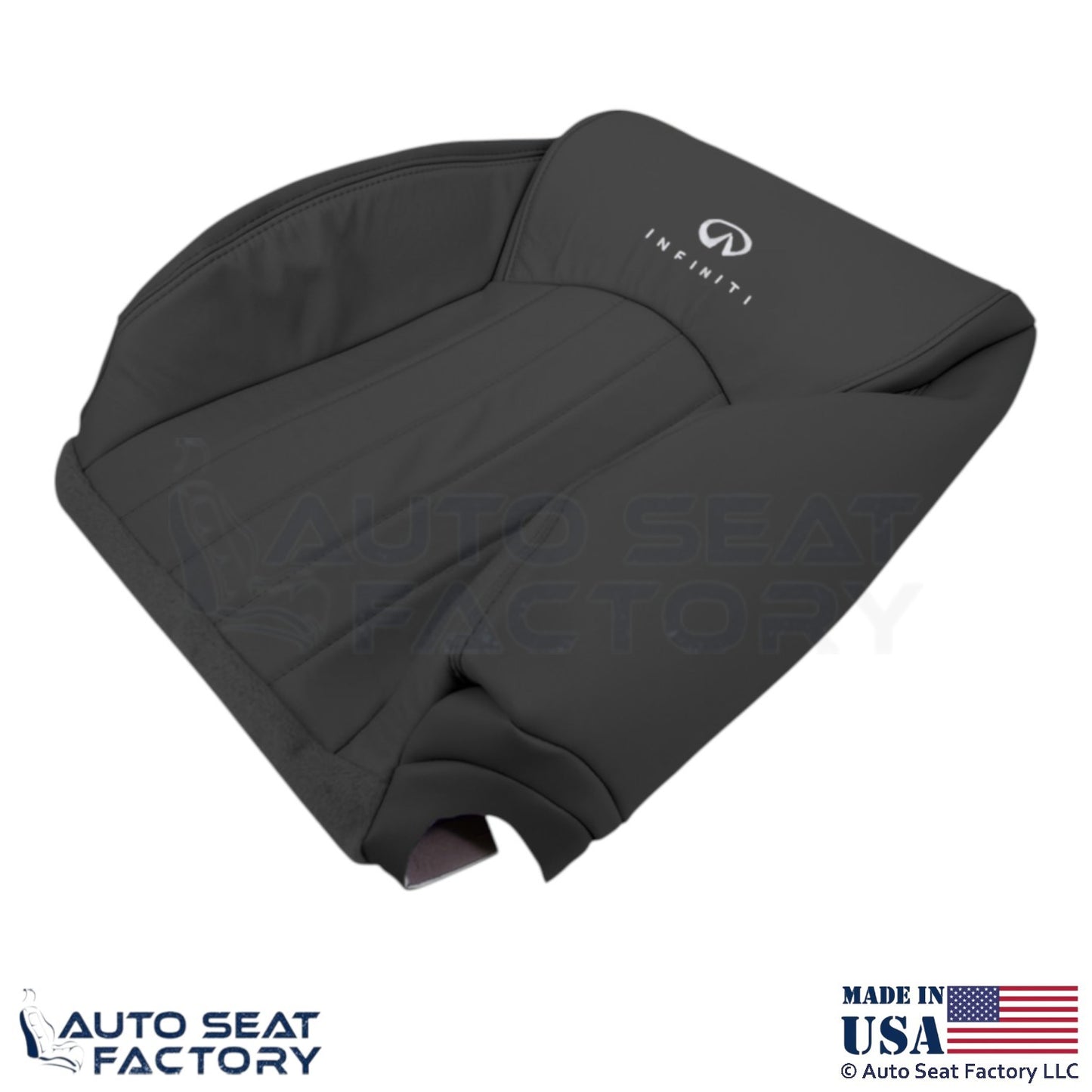 2008-2012 Fits Infiniti EX35 Genuine Leather Front Top Seat Covers Graphite - OEM-Style Replacement Seat Cover