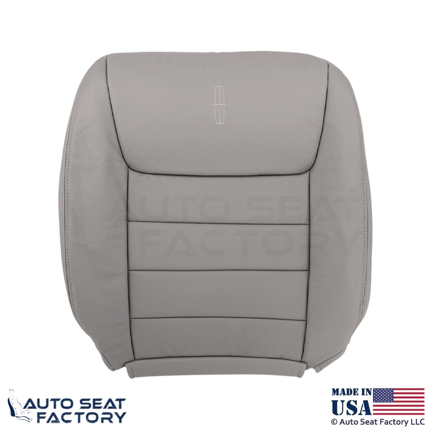 99-01 Fits Lincoln Town Car Genuine Leather Passenger Top Cover Light Graphite - OEM-Style Replacement Seat Cover