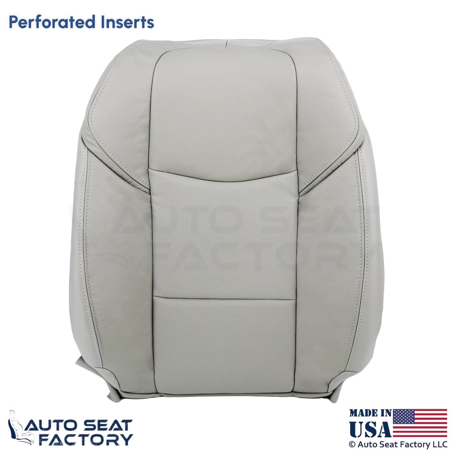 2013-2019 Fits Cadillac ATS Leather Front Driver Top Seat Covers Light Platinum - OEM-Style Replacement Seat Cover