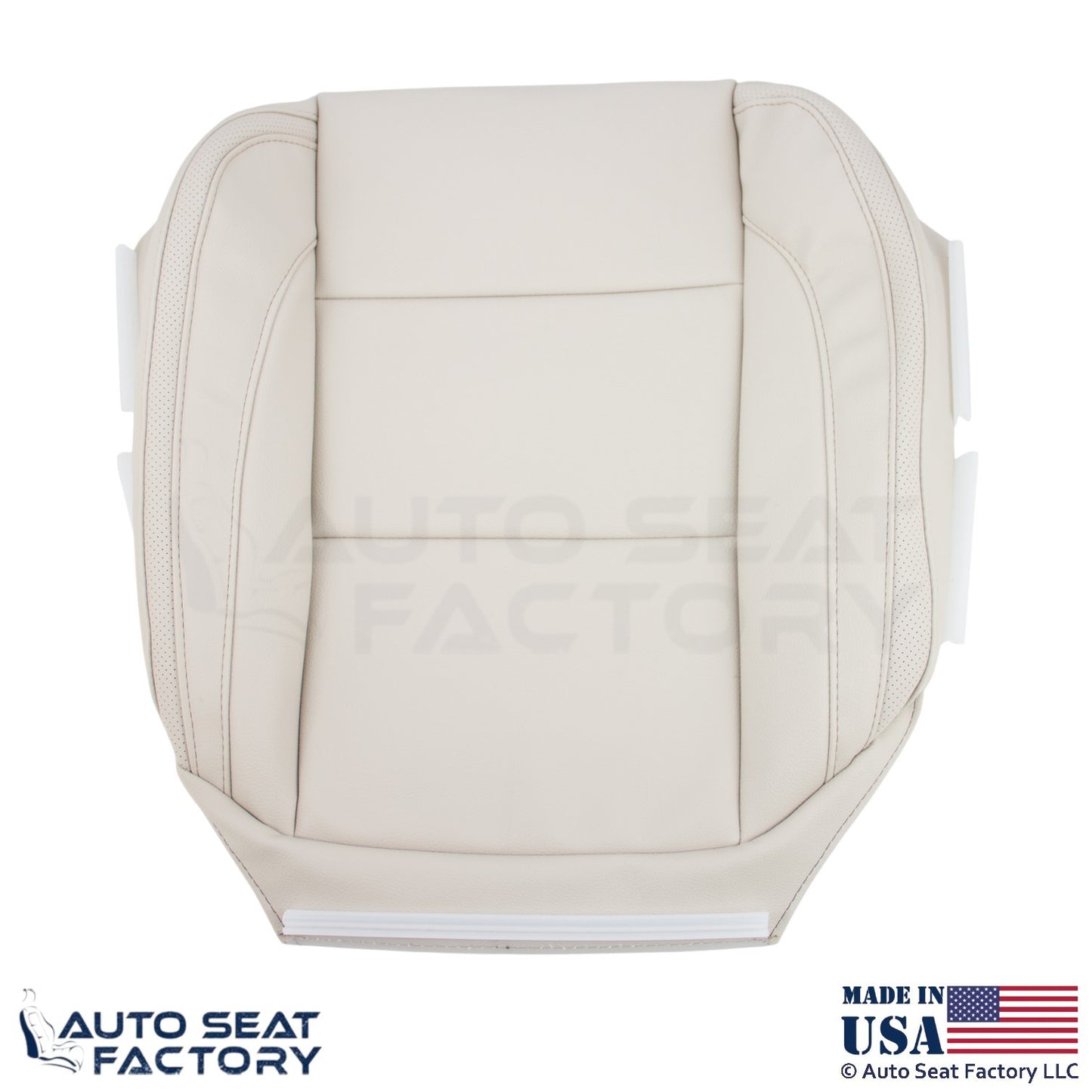 2008-2013 Fits Volvo C70 Leather Perf. Passenger Bottom Seat Cover Calcite Cream - OEM-Style Replacement Seat Cover