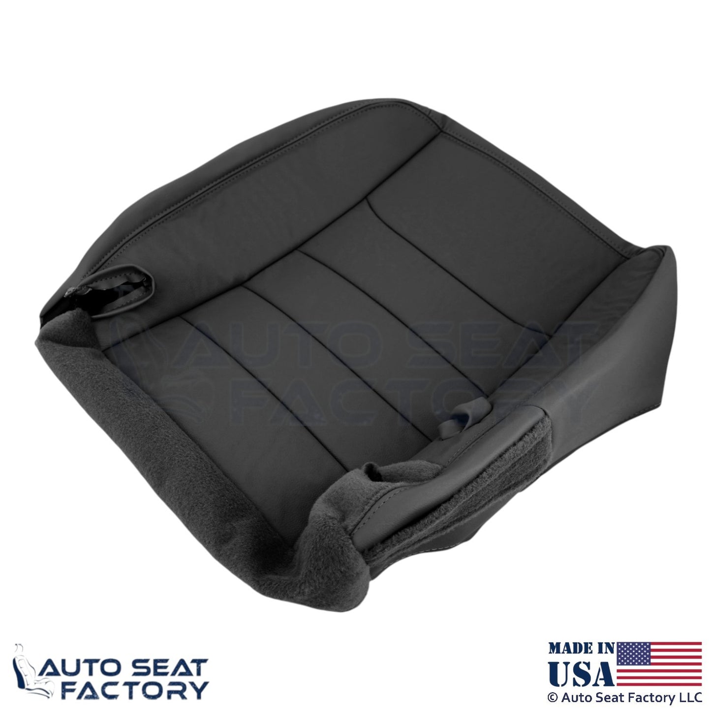 1999-2001 Fits Lincoln Town Car Genuine Leather Front Seat Covers Deep Charcoal - OEM-Style Replacement Seat Cover