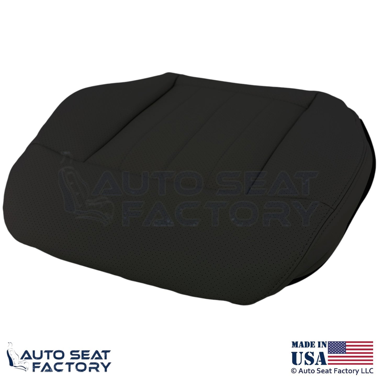 2010-2016 For Mercedes Benz E550 Genuine Leather Perf. Driver Bottom Cover Black - OEM-Style Replacement Seat Cover