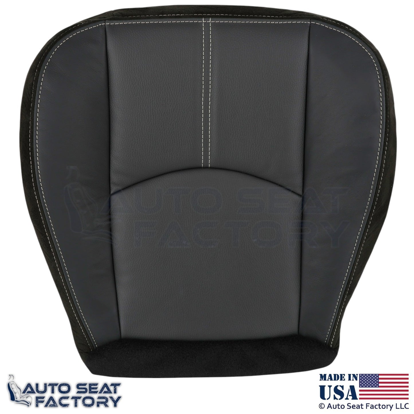 2008-2011 For Mazda Tribute Genuine Leather Passenger Bottom Seat Cover Black - OEM-Style Replacement Seat Cover