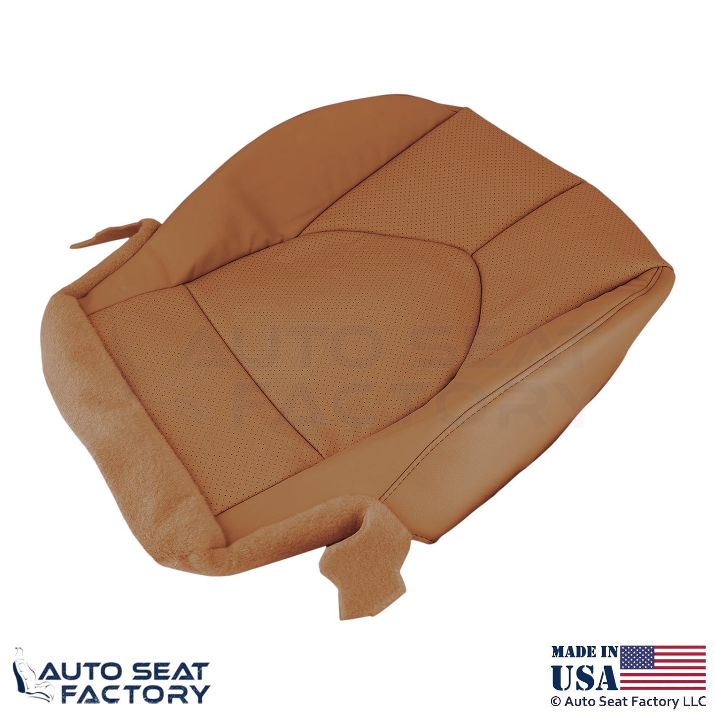 2020-2024 Fits Toyota Highlander Genuine Leather Driver Bottom Seat Cover Brown - OEM-Style Replacement Seat Cover