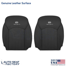 2008-2012 Fits Infiniti EX35 Genuine Leather Front Top Seat Covers Graphite - OEM-Style Replacement Seat Cover