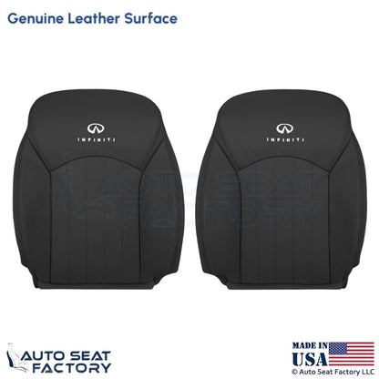 2008-2012 Fits Infiniti EX35 Genuine Leather Front Top Seat Covers Graphite - OEM-Style Replacement Seat Cover