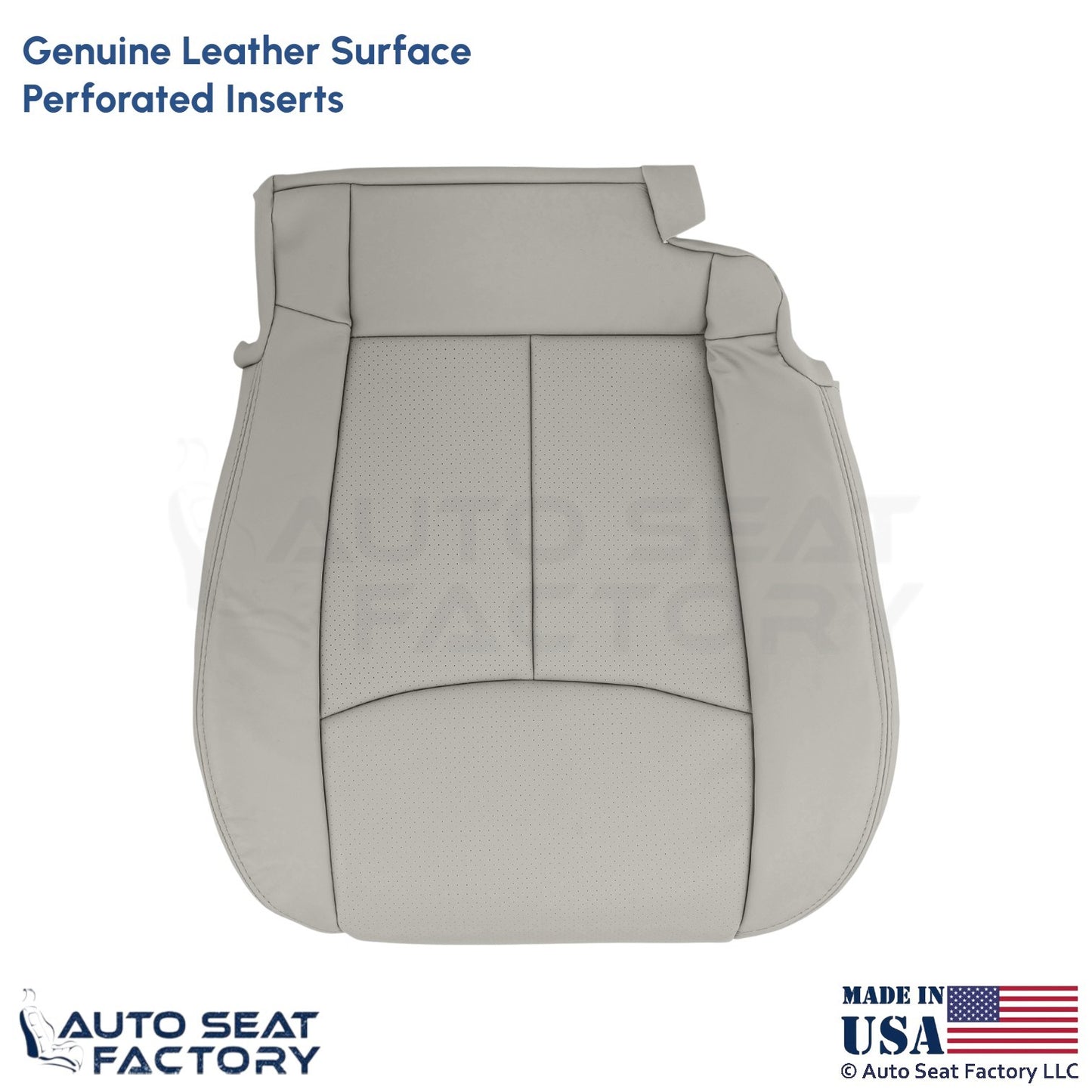 2011-2013 Fits Infiniti M37 M56 Genuine Leather Driver Bottom Seat Cover Stone - OEM-Style Replacement Seat Cover