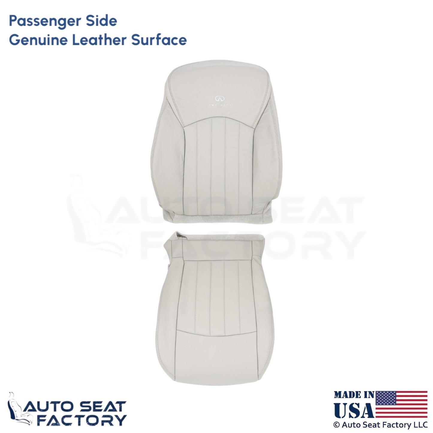 2008-2012 Fits Infiniti EX35 Genuine Leather Front Passenger Seat Covers Wheat - OEM-Style Replacement Seat Cover