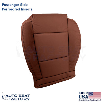 2015-2019 Fits Cadillac ATS Leatherette Perf Front Passenger Bottom Cover Brown - OEM-Style Replacement Seat Cover