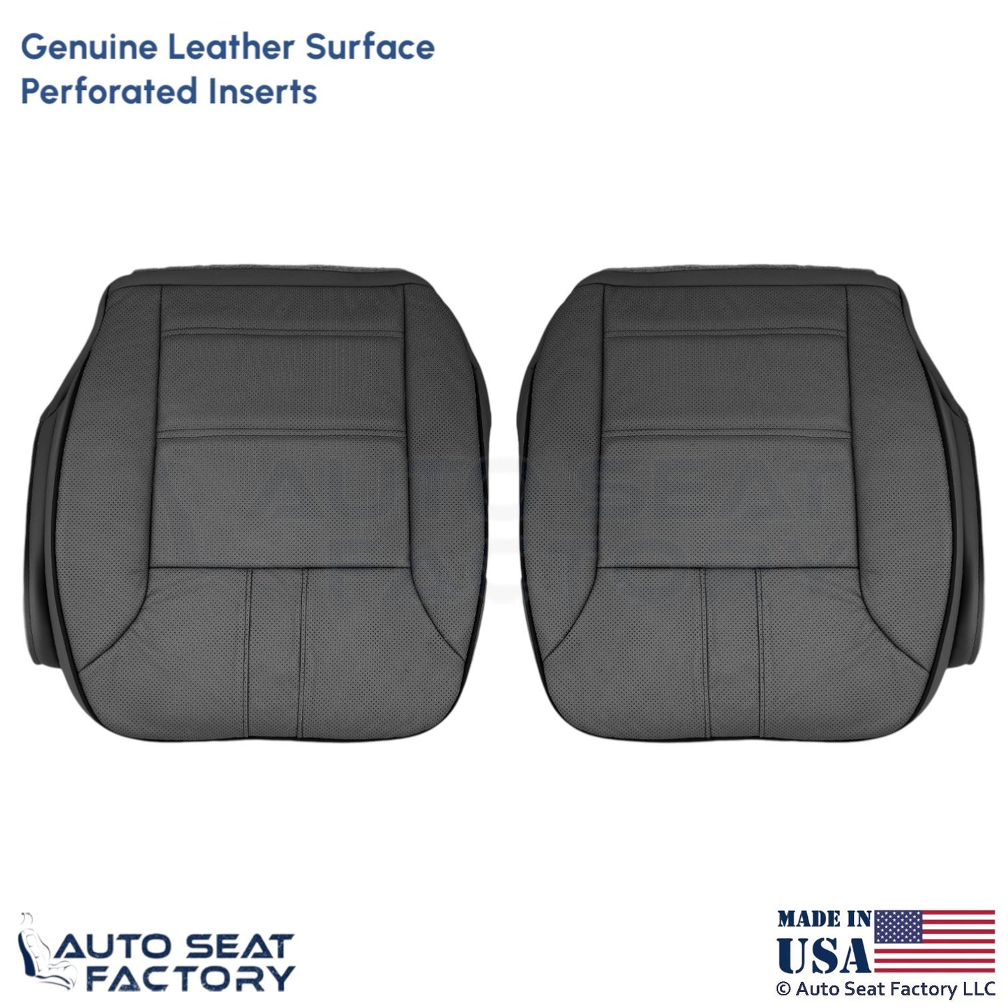 2010-2013 Fits Mercedes Benz R-Class Genuine Leather Front Bottom Covers Black - OEM-Style Replacement Seat Cover