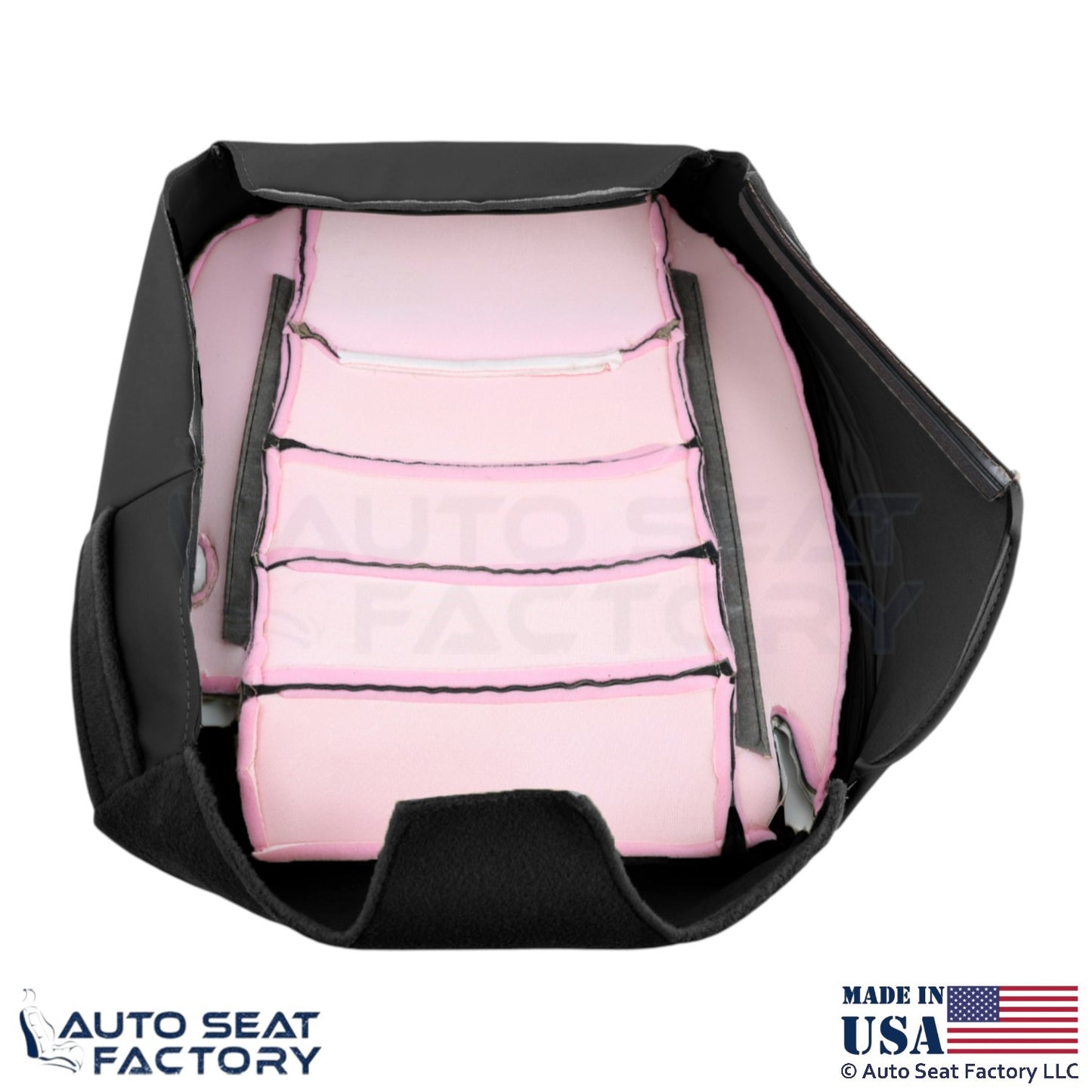 1999-2001 Fits Lincoln Town Car Genuine Leather Front Seat Covers Deep Charcoal - OEM-Style Replacement Seat Cover