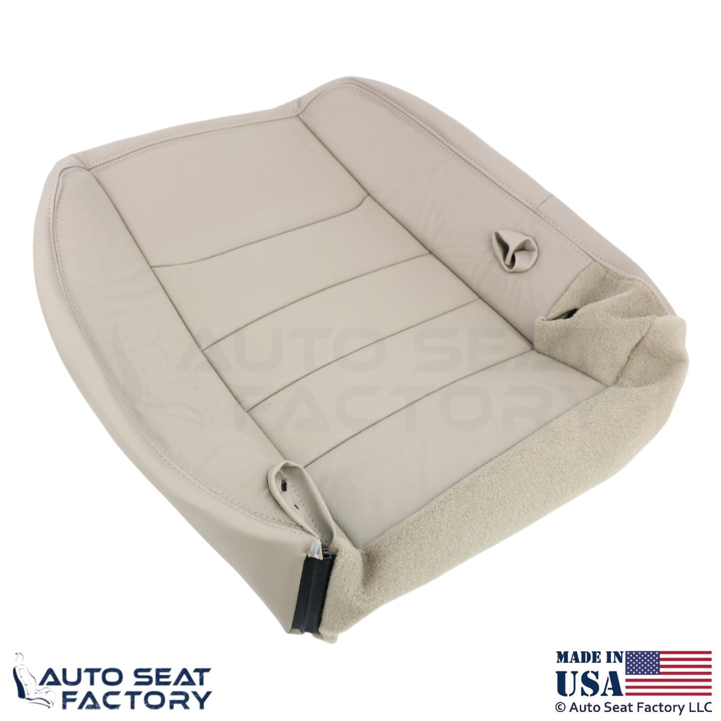1999-2001 Fits Lincoln Town Car Genuine Leather Front Seat Covers Lt. Parchment - OEM-Style Replacement Seat Cover